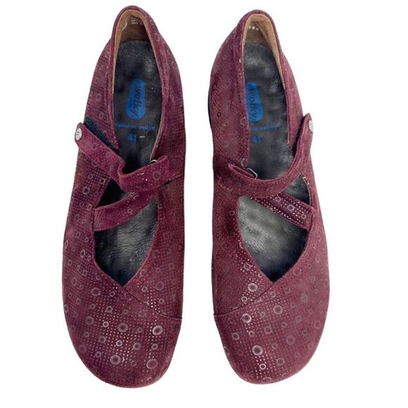 Wolky Passion Suede Mary Jane Burgundy Size 41 - Picture 2 of 15